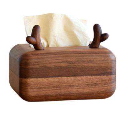 China Original Traditional Luxury Wood Napkin Holder Wooden Box Tissue Napkin Box for sale