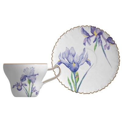 China New Arrival Viable Chinese Style Elegant Decal Tea Cup And Saucer With Spoon And Dish for sale