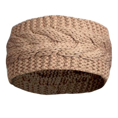 China New European and American style pure color woolen temperament hair band headwear knitting women for sale