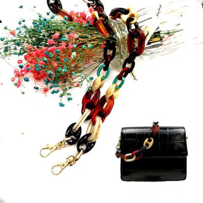 China Plastic Handmade Oblique Hand Chain Handbag Resin Chain Bag Carrier Acrylic Chain for sale