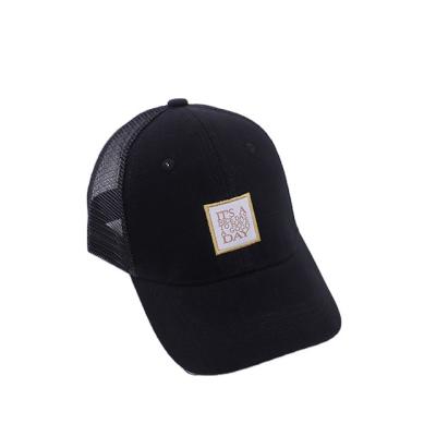 China New Fashion Sun Protection Simple Applique Embroidery Kids Breathable Mesh Hat Trendy Baby Baseball Hat for sale