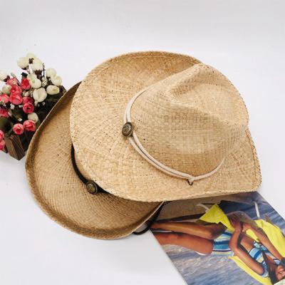 China Dobby Raffia Straw Hat Cowboy Hat Straw Hat Strength Manufacturer Customized for sale