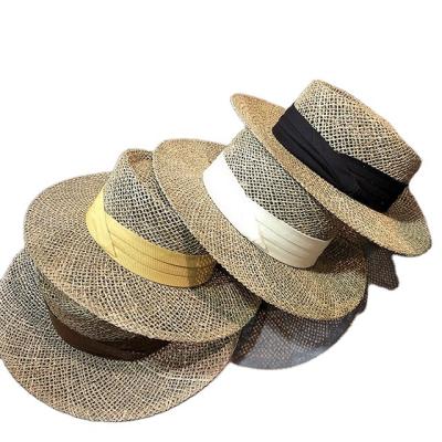 China Straw Hat European And American Large Image Spring And Summer Outing Beach Eaves Hollow Leisure Street Sunscreen Straw Hat for sale