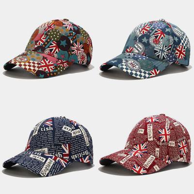 China Fashionable image Pozi flag graffiti baseball hat men's and women's fashion brand cotton hat summer Sun hat for sale