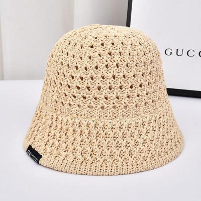 China Milk Checked Silk Breathable Fisherman Hat Female Hollow Use Foldable Sun Protection Sun Shade Hat for sale