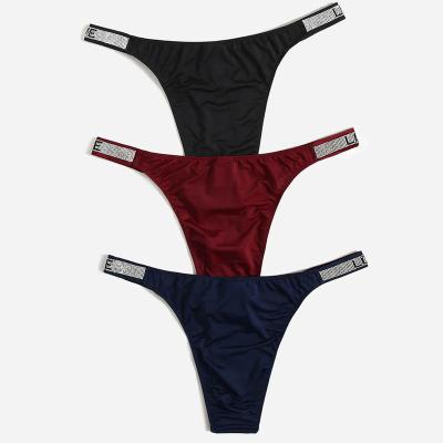 China High Quality Breathable Ladies 3PCS Underwear Low Waist G-String Pants Sexy Women's Thong Panties Women's Thongs for sale