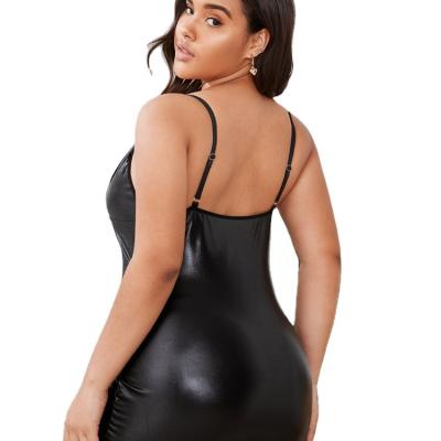 China Fashion Viable Women's Sexy Black Strap Plus Size Ladies Underwear Dress Erotic Lingerie Costume for sale