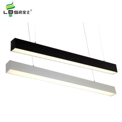 China Factory Sale High Light Efficiency Various Aluminum Black White Desk Pendant Light 36W 48W Suspended Led Linear Light for sale