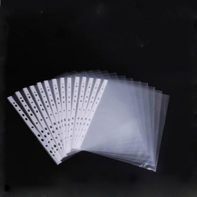 China 100% Clear Punch Pouch Eco-friendly Clear Pocket Protectors A4 Factory Folder Bag PP Edge 11 Hole White Sheet Protectors for sale