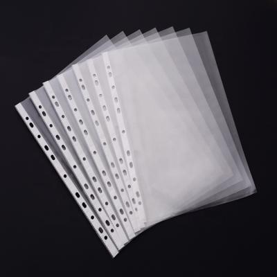 China Wholesale Eco - Friendly A4 A6 Plastic Binder Pocket 0.06mm PP A4 Clear 11 Holes Cover Protector for sale