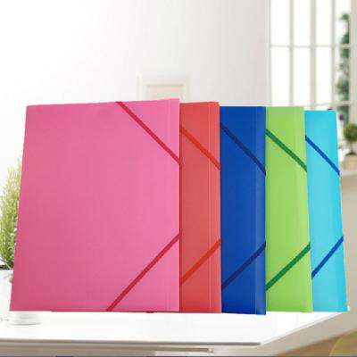 China Hot Sell Eco-friendly/Waterproof Folder With Elastic String PP Plastic Elastic Folder With Name Card Holder for sale