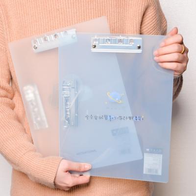 China Eco-Friendly Transparent Waterproof Double Folder Clip Folder for sale