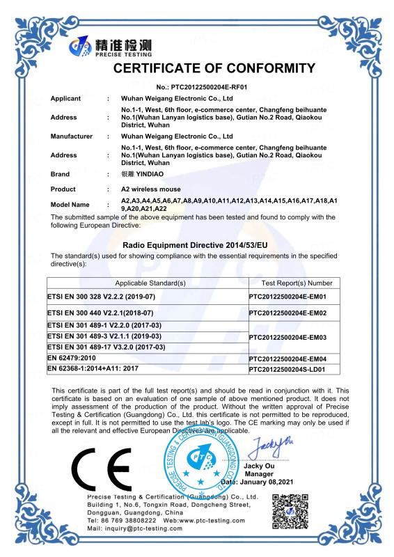 CE - Yuhuan Yiyuan Trade Co., Ltd.