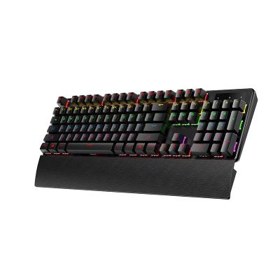 China Mechanical Numeric Keypad 104 Keys Switch LED Back Colorful Light Wired Mechanical Gaming Keyboard With Armrest for sale