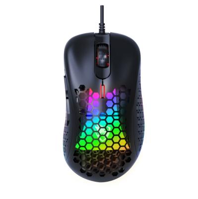 China Gaming 8D RGB Gaming Wired Mouse Lightweight Honeycomb Shell Gamer Mouse 6400dpi for sale