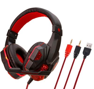 China Headband Noise Canceling Game Wired Headsets With MIC LED Light For Computer PC Gamer for sale