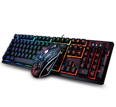 China For Game USB Backlit Gaming Keyboard and Mouse Cable Combo Game LED Keboard and Mouse Cable Set for sale