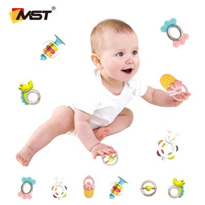 China STD Variety Soft Type Environmental Plastic Baby Rattle Toys Cute Child Rattle Toy Sets Exercise Kid Ability 6-12PCS For Child for sale