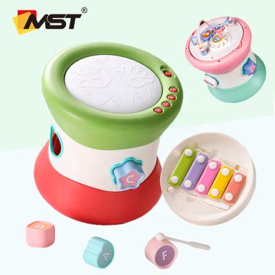 China Early Developmental Baby Toy MST Electronic Xylophone Learning Toys Colorful Light Musical Instruments Play Pat Drum Toy For Toddlers for sale