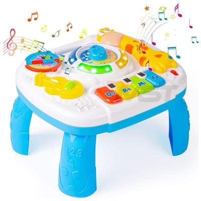 China music & Amazon Hot Selling Lightweight Baby Learning Table 2 in 1 Baby Toy Musical Educational Learning Activity Table Center Toys for Toddlers for sale