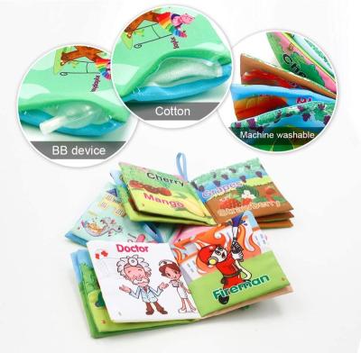 China Cloth Books For First Year Babies Crinkle Books Educational Baby Shower Present Toys Toddler Gift For Infant 11.5*12*3CM for sale