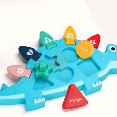 China Montessori Toys Dinosaur Puzzle Friend Engine Game Fine Kindergarten Educational Montessori Toys Matching Game Board For Infants for sale