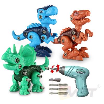 China 3 in 1 Drill 3PCS DIY Electronic Toys Assemble Puzzle STEM Learning Building Toy Electronic Drill Educational Toys Disassemble Dinosaur Toys for Kids for sale