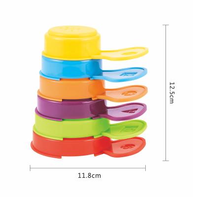 China Bath Playing Cups 6PCS Colorful Early Education Bathtub Toy Stacking Sunflower Stacking Ring Tower Stacker Boats for sale