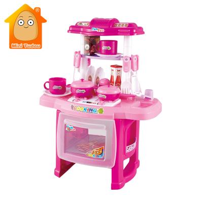 China Plastic Pretend Play Kitchen Toy Set With Music And Light for sale