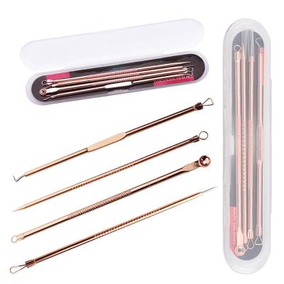 China Cheap High Quality Black Head Pimple 4pcs Acne Blackhead Remover Needle Kit With Box for sale