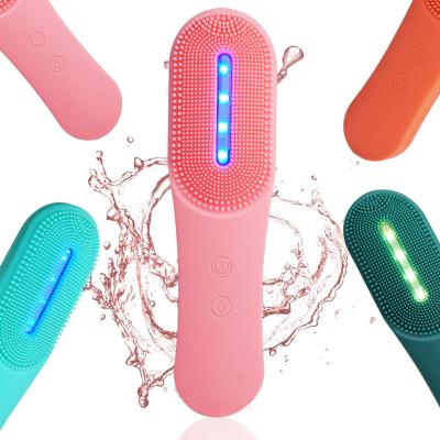 China DEEP CLEANSING Rechargeable Silicone Sonic Facial Cleansing Brush USB Electric Cleanser for sale