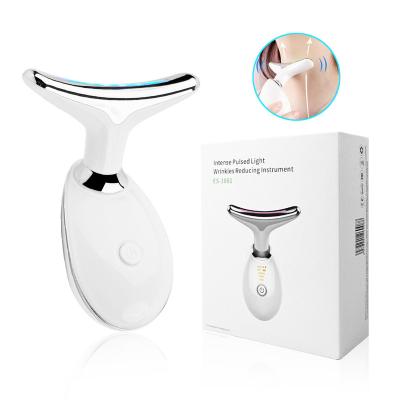 China Hot Selling Face Lift EMS Led Photon Vibration Neck Face Lifting Anti Wrinkle Removal Massager for sale