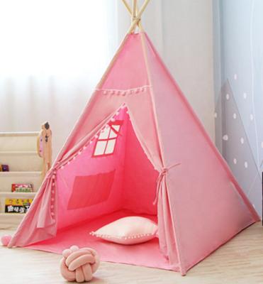 China Mini Play Toy Indian Teepee Kids Indoor Outdoor Pink Playhouse Party Playhouse Tent Indoor Teepee Tents For Kids Kids Play Tent for sale