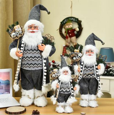 China Christmas Gray Santa Claus Doll Plush Christmas Festival Christmas Toys Doll New Year's Gift Decoration Decorations for sale