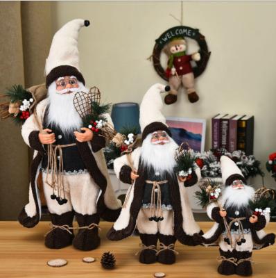 China Christmas Santa Claus Doll Plush Christmas Decorations Festival Christmas Toys Doll New Year Gift Decoration White for sale