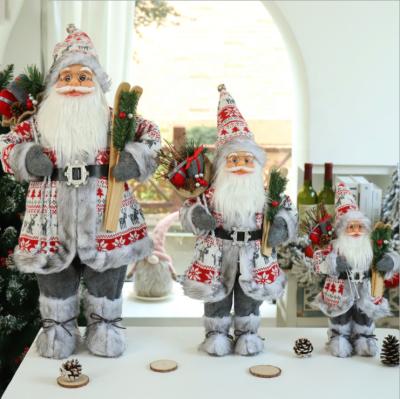 China Christmas Gray Santa Claus Doll Plush Christmas Festival Christmas Toys Doll New Year's Gift Decoration Decorations for sale