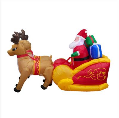 China Christmas Ornament Deer Double Carts Indoor Outdoor Christmas Santa Claus Inflatable Advertising Christmas Inflatable Inflatables for sale