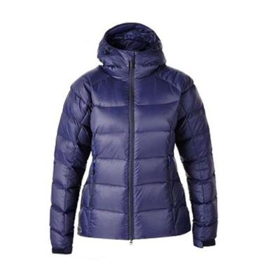 China Waterproof Navy Blue Shell Down Jacket For Woman Cold Weather for sale