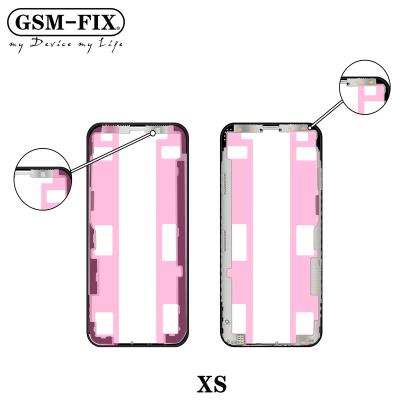 China GSM-FIX Phone LCD Repair For Iphone XS Touch Screen Outer Glass Panel With Middle Bracket Bezel Frame With OCA Replacement for sale