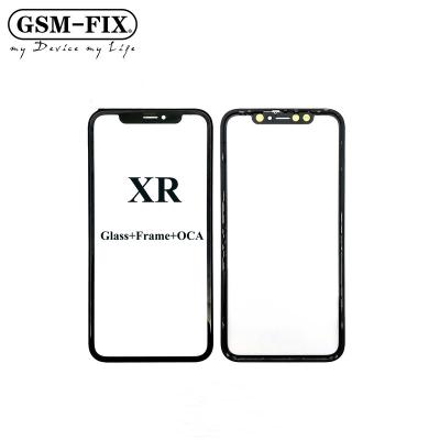 China For iPhone XR LCD Refurbish GSM-FIX 3in1 Outer Glass With Oca View With Earmesh For iPhone XR Mobile LCD Touch Mobile Replacement for sale