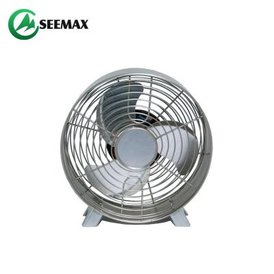 China Silver Household 220V 20W 2 Gears 3 Blades Metal Clock Table Fan for sale