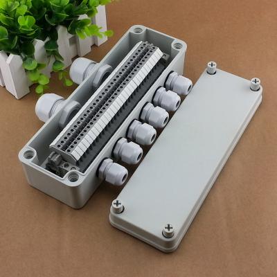 China IP65 Waterproof Cable Junction Box 80*250*70mm 6 Ways UK2.5B Din Rail Terminal Blocks Kit for sale