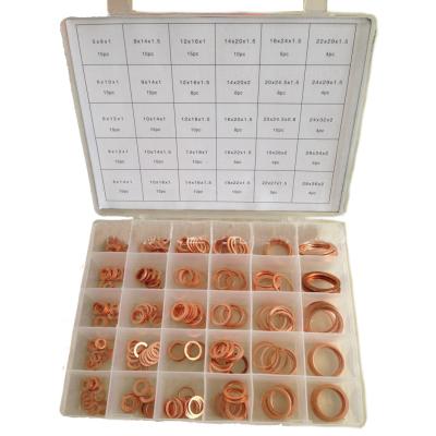 China 286pcs 30 clasifica el equipo plano de cobre métrico IMPA813080 de Ring Washer Gaskets Assortment Set en venta