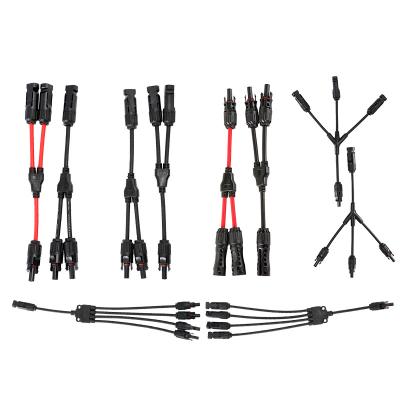 China Solar Panel Extension Cable 6 4 2.5 mm² 10 12 14 AWG Black and Red with Solar PV Wires Connectors 1-10 meters for sale