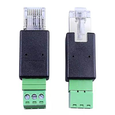 Chine Mâle 8P8C du réseau RJ45 à 3 Pin Screw Terminal Block Adapter à vendre