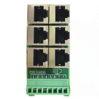 Chine Hub gauche de RJ45 Jack 8P8C 6 femelles à 8 Pin Screw Terminal Block Adapter pour l'application servo à vendre