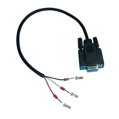 China DB9 puerto serial de la tierra del conector hembra RS232 RXD TXD al cable de Exapansion de 3 terminales del perno en venta