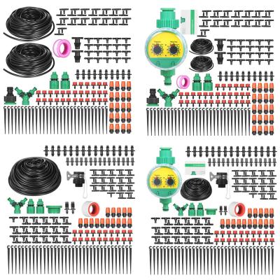 China 30 40 Meters Water Drip Irrigation Kit Greenhouse Automatic Watering System Timer Dripper Hose Sprinkler Set for sale