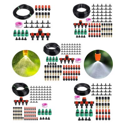 China el micrófono del divisor de la manguera 4-Way del agua de Kit Garden de la irrigación por goteo de los 10m los 30m los 50m equipa el sistema de enfriamiento de la bruma en venta