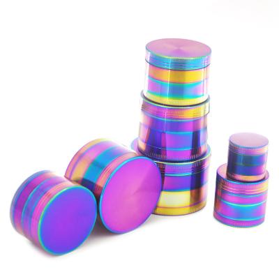 China ANHO Zinc Alloy Most Popular Herb Grinder Accessory 100mm Rainbow Grinder New Design Smoking 4 Layers Smoke Grinder Herb Grinder for sale